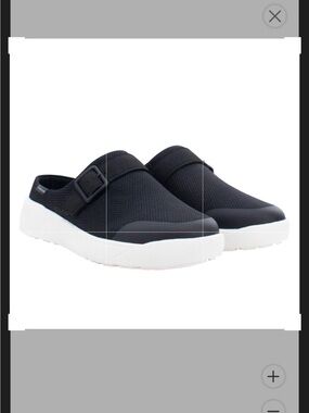 Women's Black Slip-On Mesh Clog with White Sole